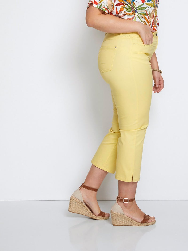 Pantacourt taille élastiquée 5 poches - afibel Jaune - Kiabi