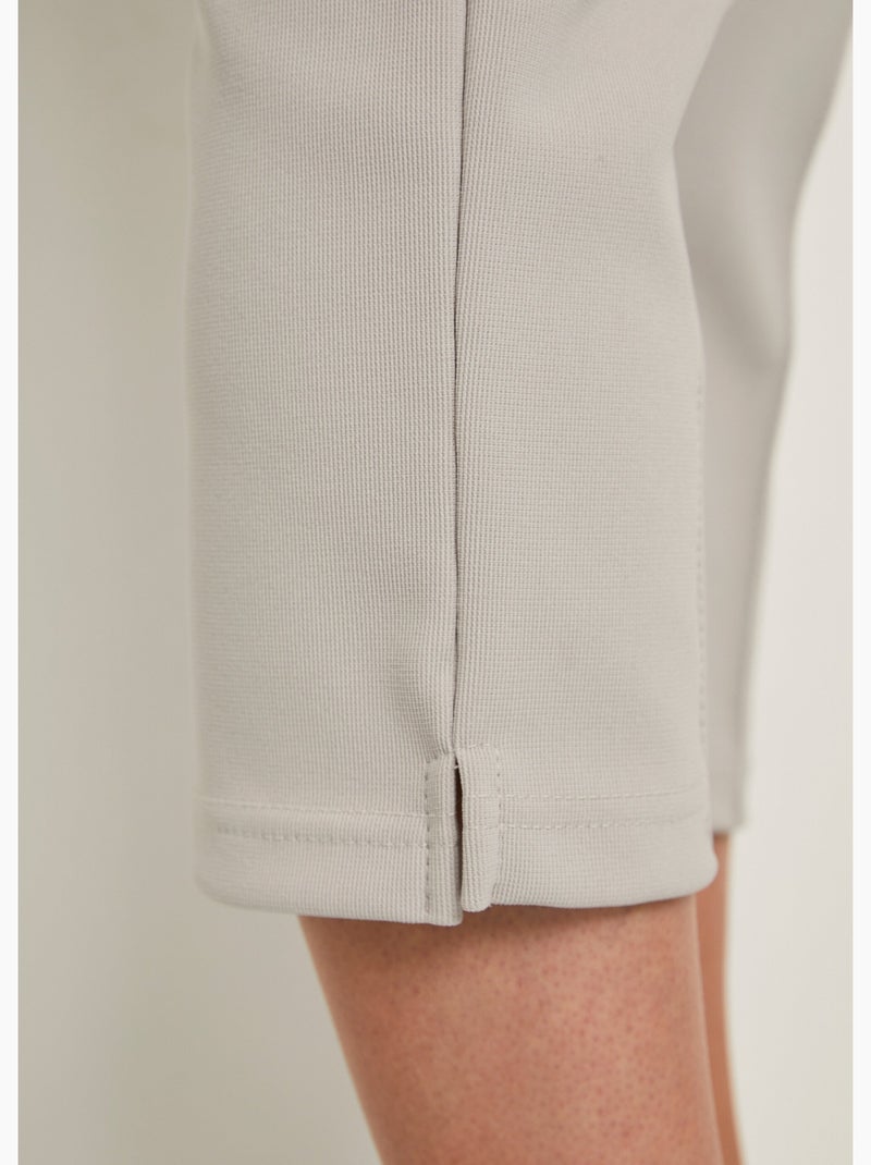 Pantacourt taille élastiquée côtelé Gris clair - Kiabi