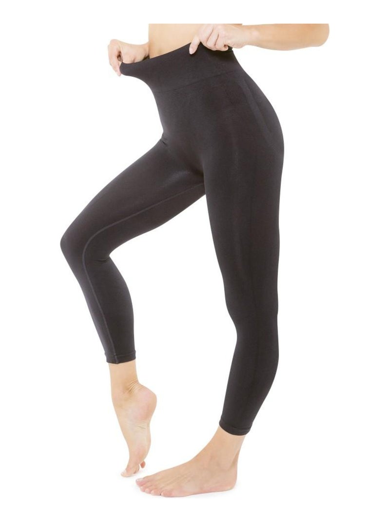Pantacourt taille haute gainant noir Noir - Kiabi