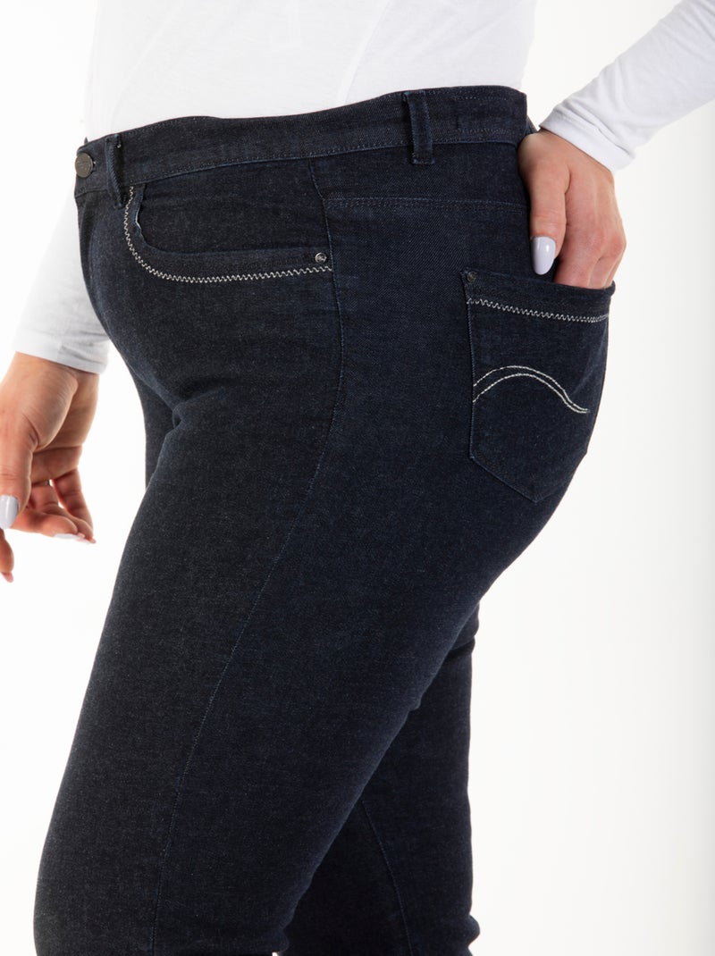 Pantacourt taille haute stretch OBP18 'OBER' Bleu - Kiabi