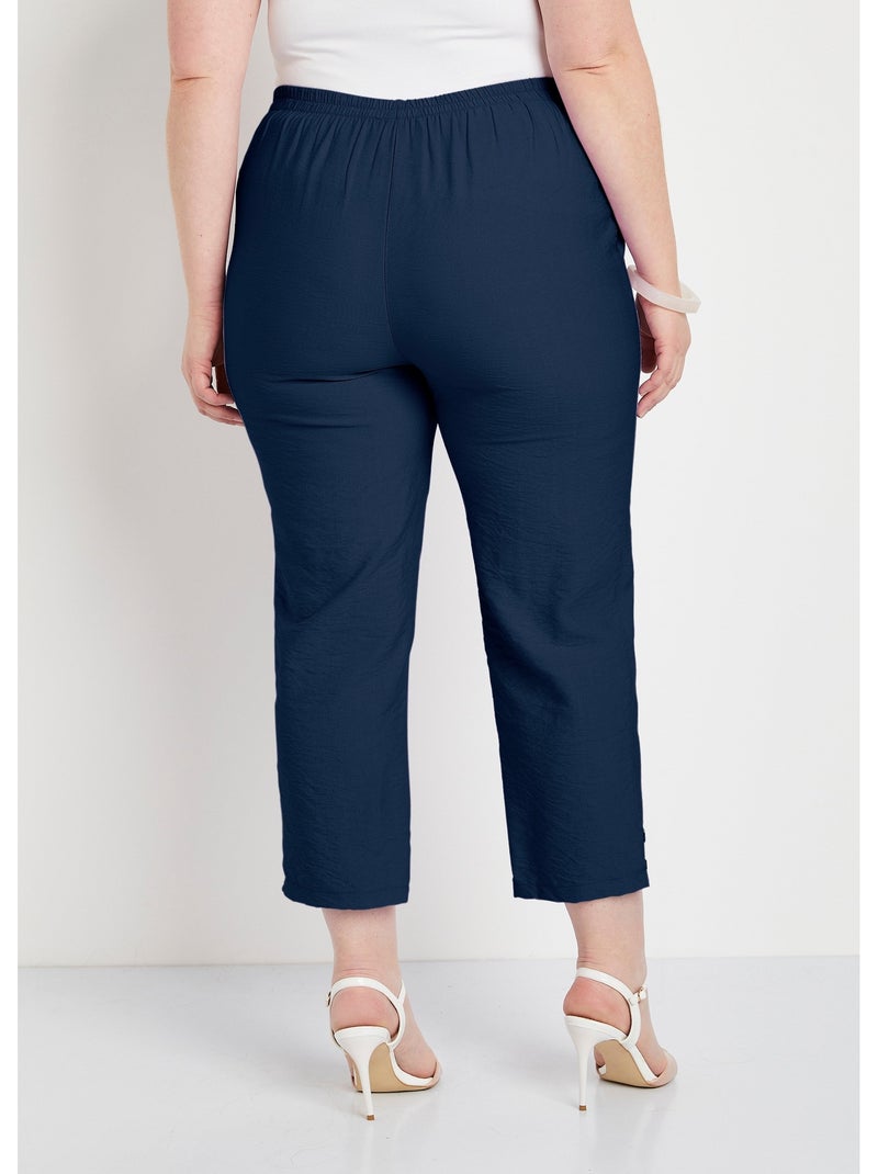 Pantacourt taille semi-élastiquée large - Afibel Bleu - Kiabi