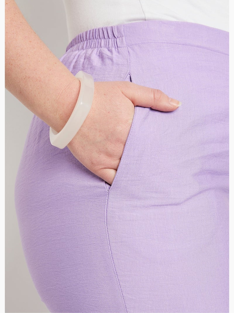Pantacourt taille semi-élastiquée large - Afibel Parme - Kiabi