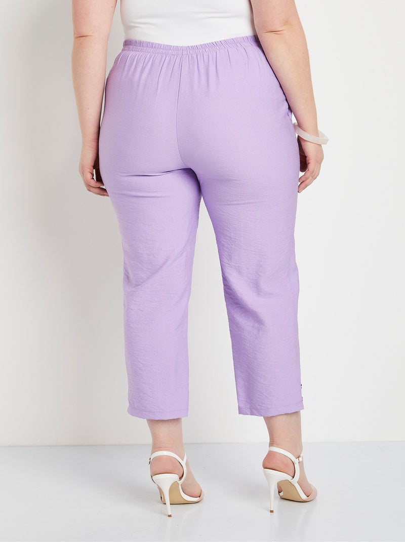 Pantacourt taille semi-élastiquée large - Afibel Violet - Kiabi