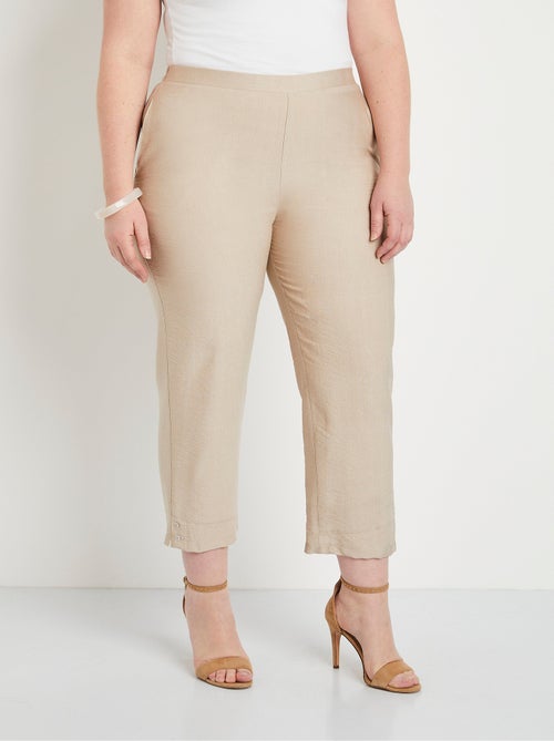 Pantacourt taille semi-élastiquée large - Kiabi