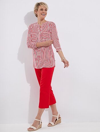 Pantacourt taille semi élastiquée satin - Afibel