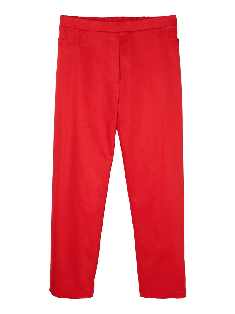 Pantacourt taille semi élastiquée satin - Afibel Rouge - Kiabi
