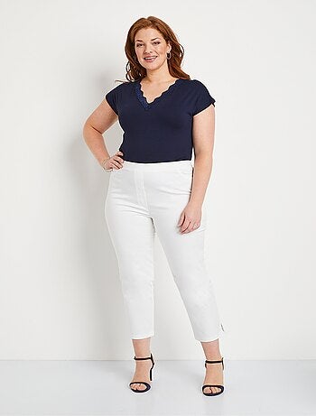 Pantacourt taille semi élastiquée satin