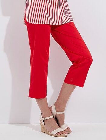 Pantacourt taille semi élastiquée satin