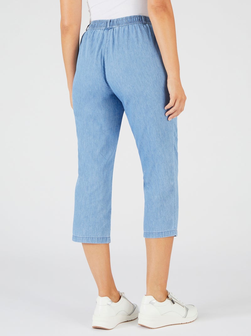 Pantacourt tissu chambray - Damart Bleu clair - Kiabi