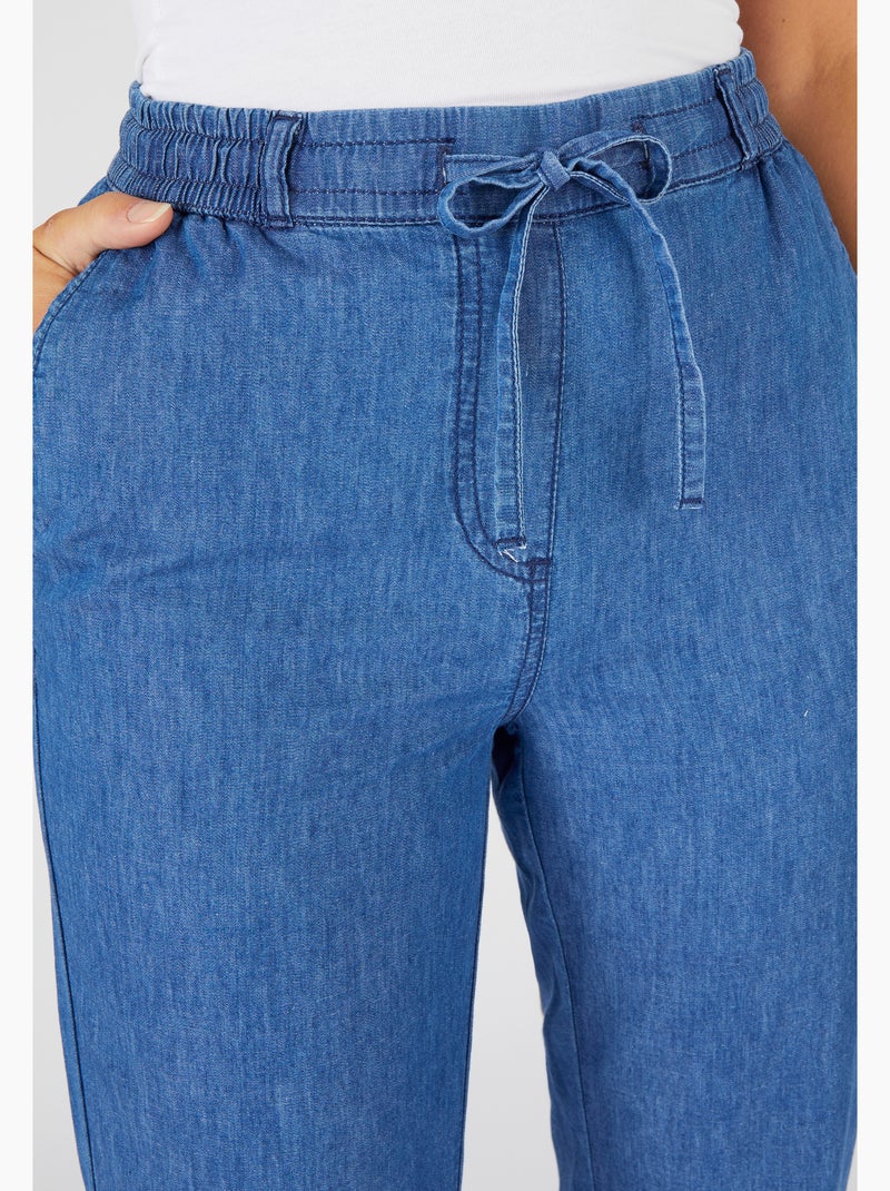 Pantacourt tissu chambray - damart Bleu denim - Kiabi