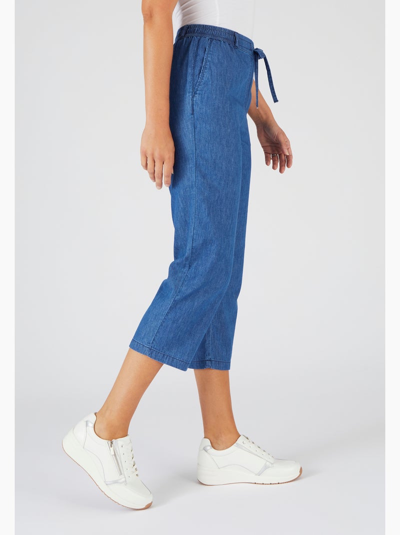 Pantacourt tissu chambray - damart Bleu denim - Kiabi