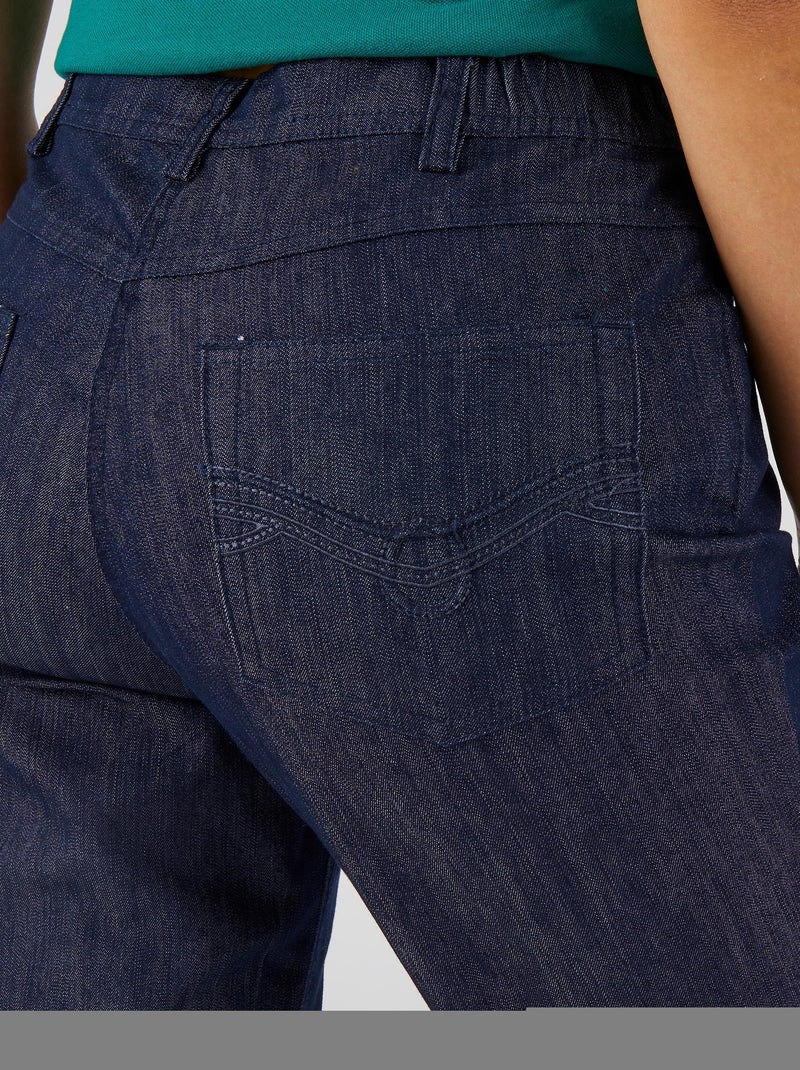 Pantacourt toile extensible - Damart Bleu foncé - Kiabi