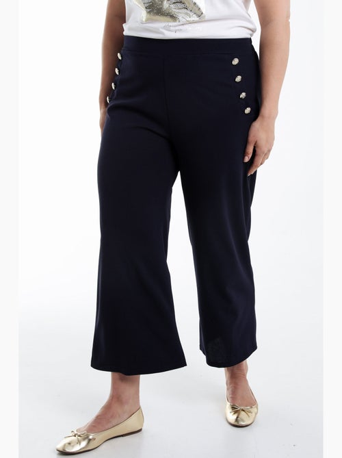 Pantacourt uni avec boutons décoratifs PAPRIKA - Kiabi