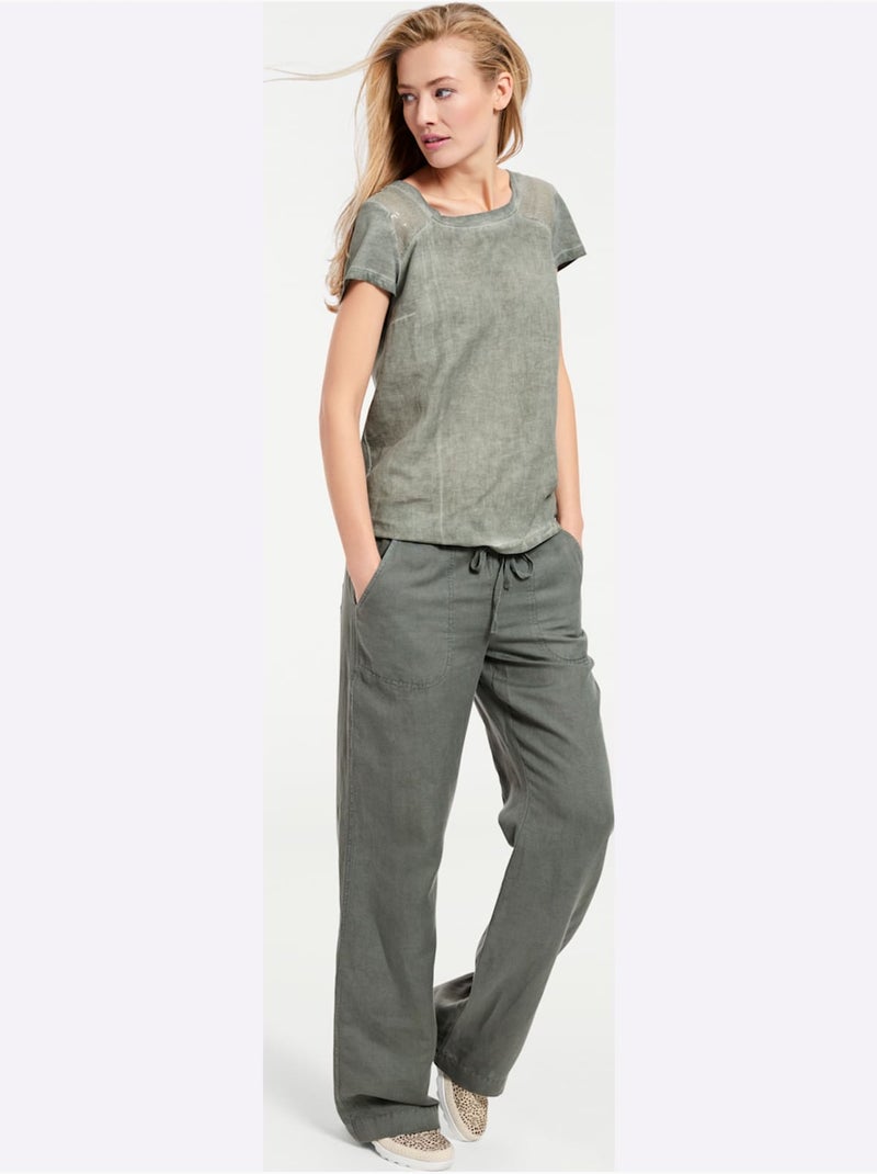 Pantalon - Taille Standard - Helline Kaki - Kiabi