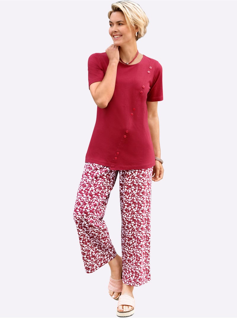 Pantalon 100% Coton - Taille Standard - Witt Rouge foncé - Kiabi