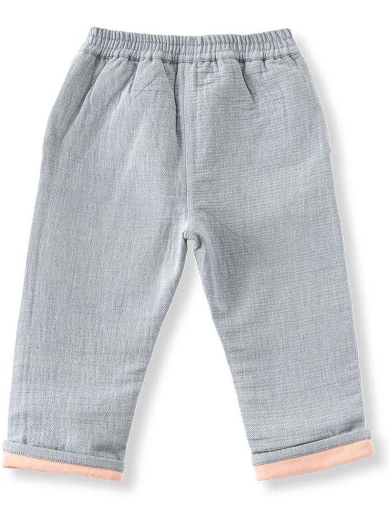 Pantalon 100% coton - Terre de Marins Bleu jean - Kiabi