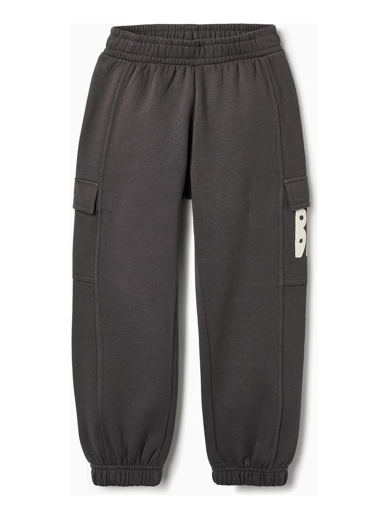 Pantalon 100 % coton, poches cargo DAISY Gris foncé - Kiabi