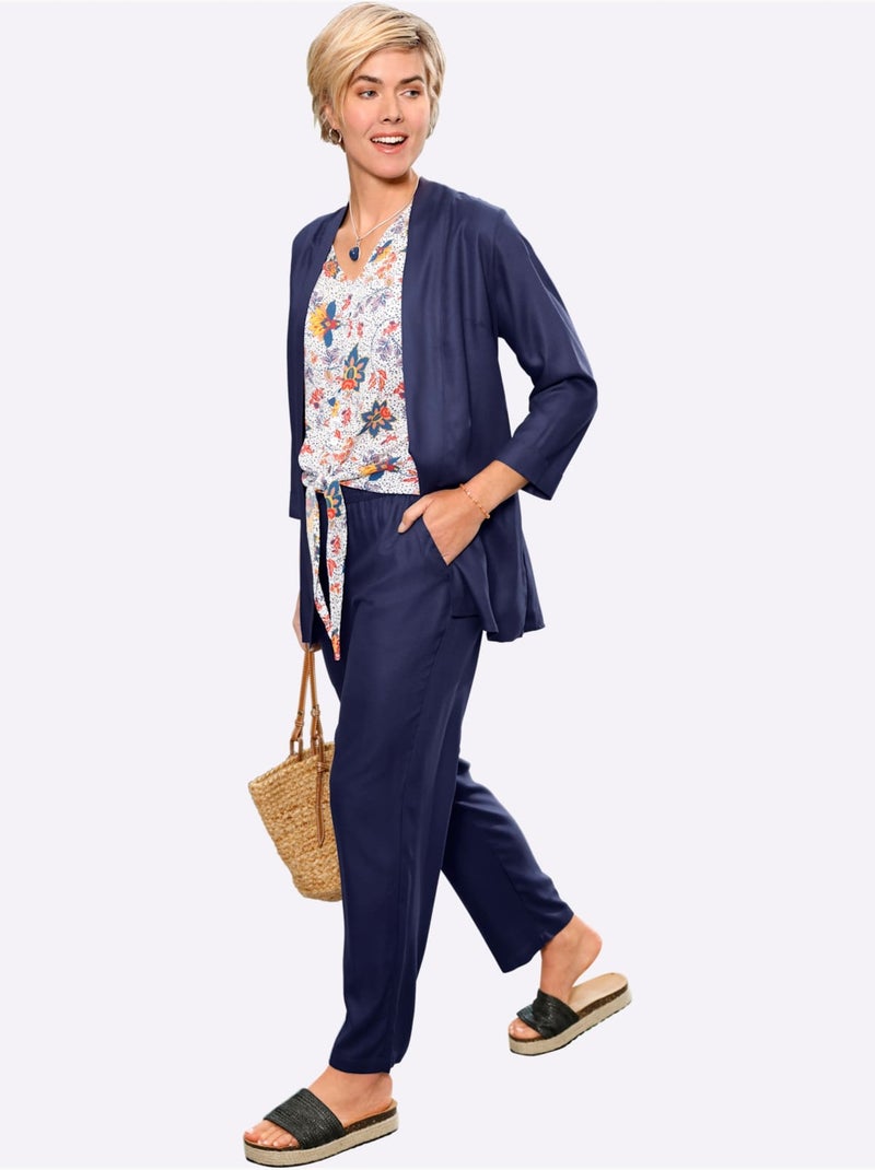 Pantalon 100% Viscose - Taille Courte - Witt Bleu marine - Kiabi