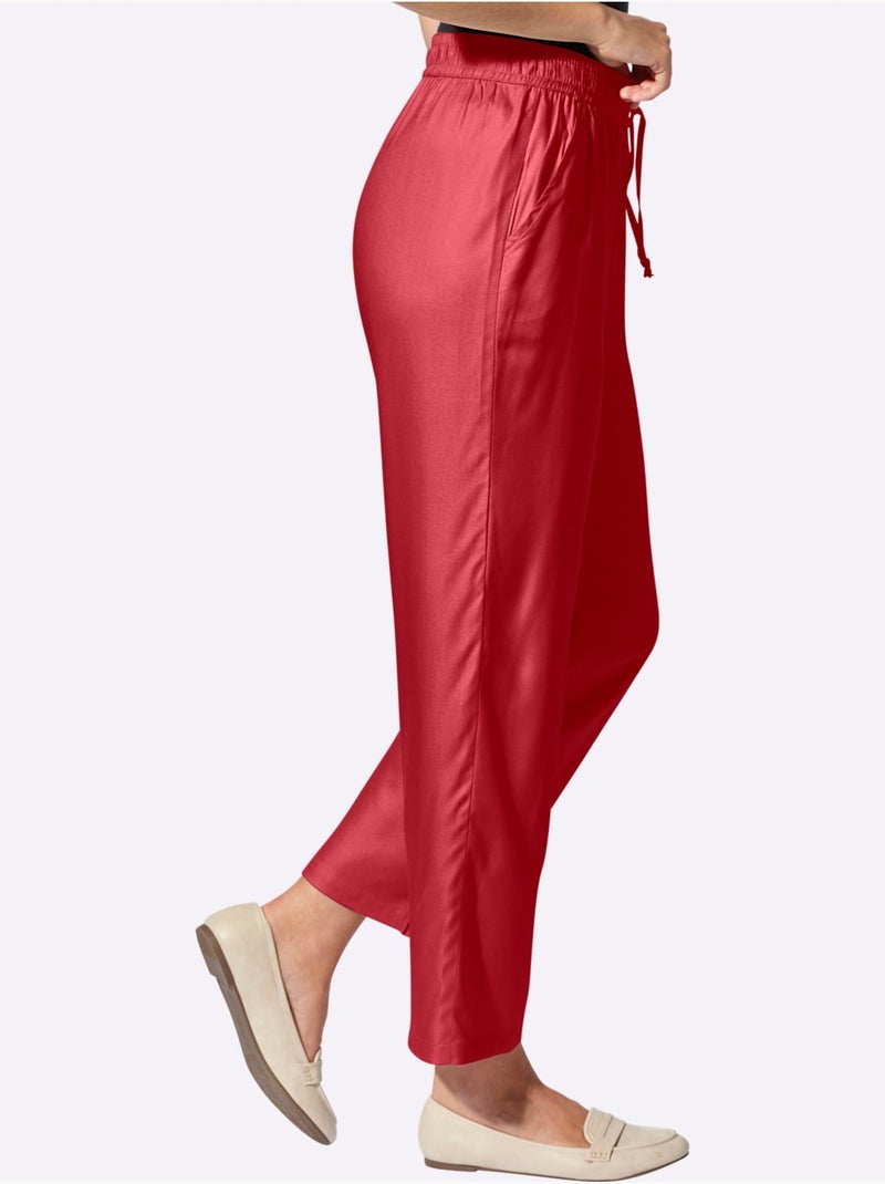 Pantalon 100% Viscose - Taille Standard - Witt Rouge - Kiabi