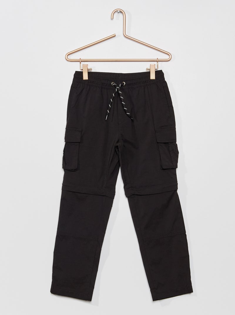 Pantalon 2 en 1 short noir - Kiabi