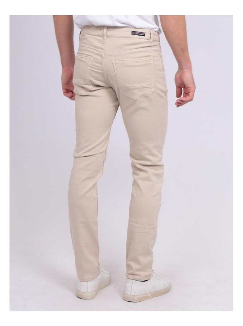 Pantalon 5 poches CANDELO Beige - Kiabi
