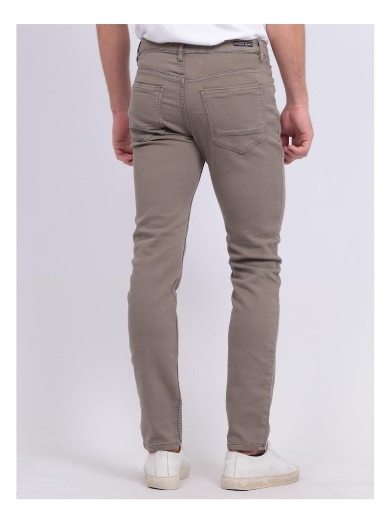 Pantalon 5 poches CANDELO Vert kaki clair - Kiabi