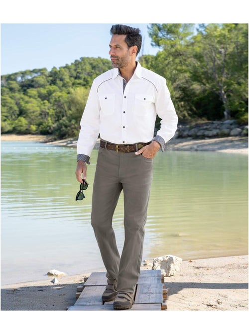 Pantalon 5 Poches Confort Stretch   - ATLAS FOR MEN - Kiabi