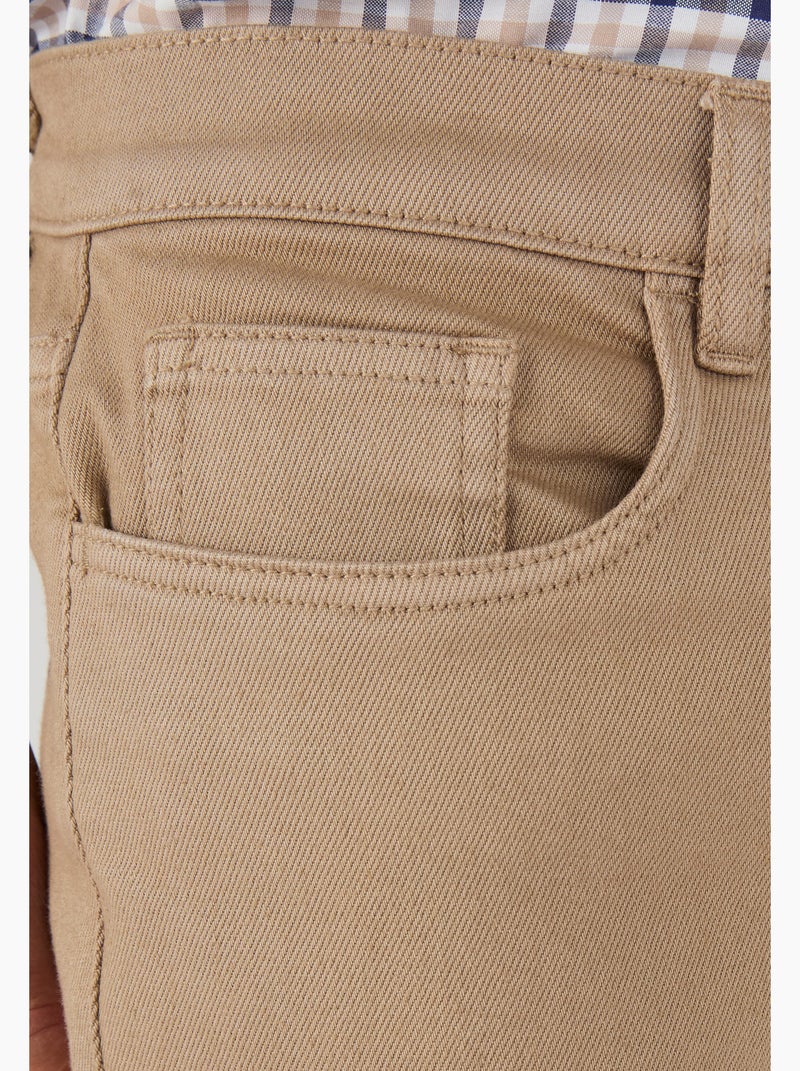 Pantalon 5 poches coupe droite - Damart Beige - Kiabi