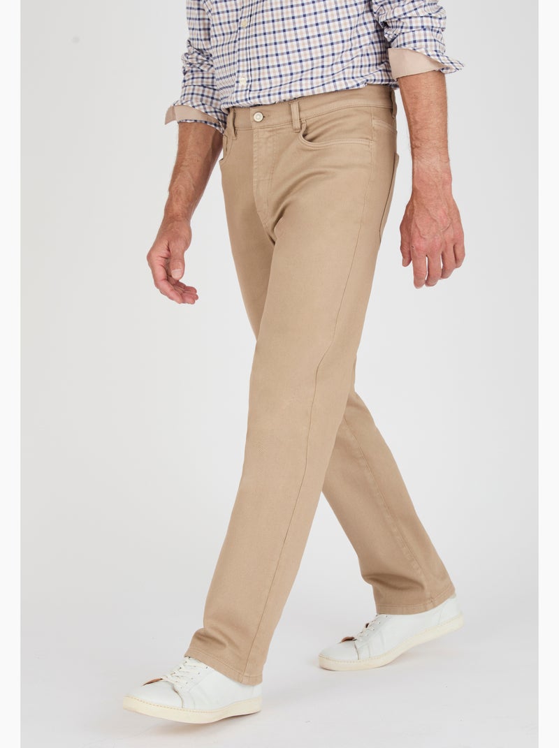 Pantalon 5 poches coupe droite - Damart Beige - Kiabi