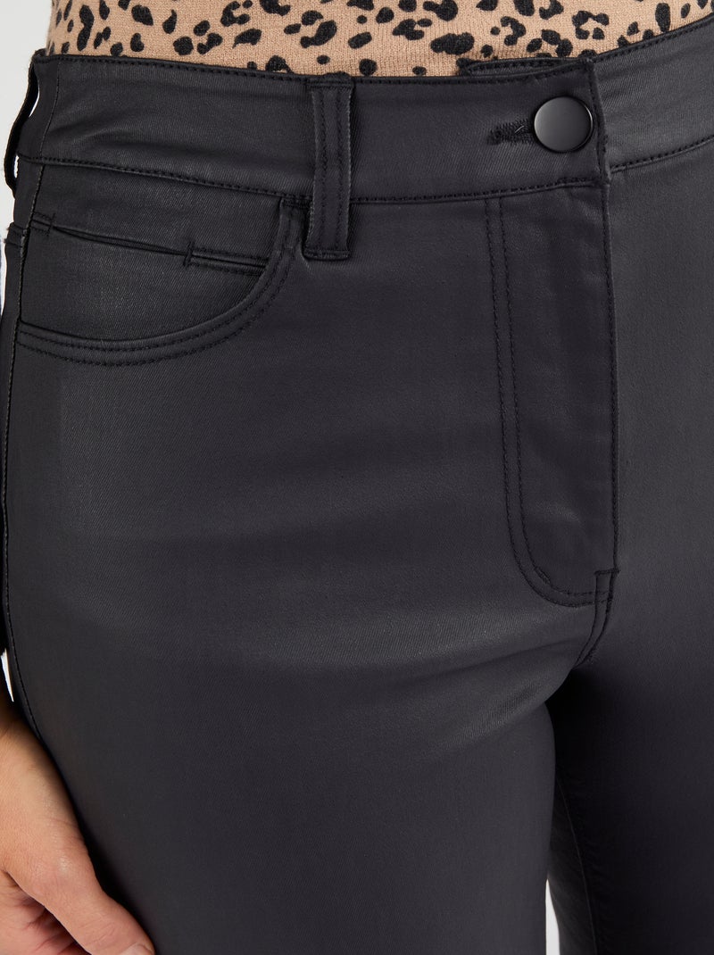 Pantalon 5 poches enduit - Damart Noir - Kiabi