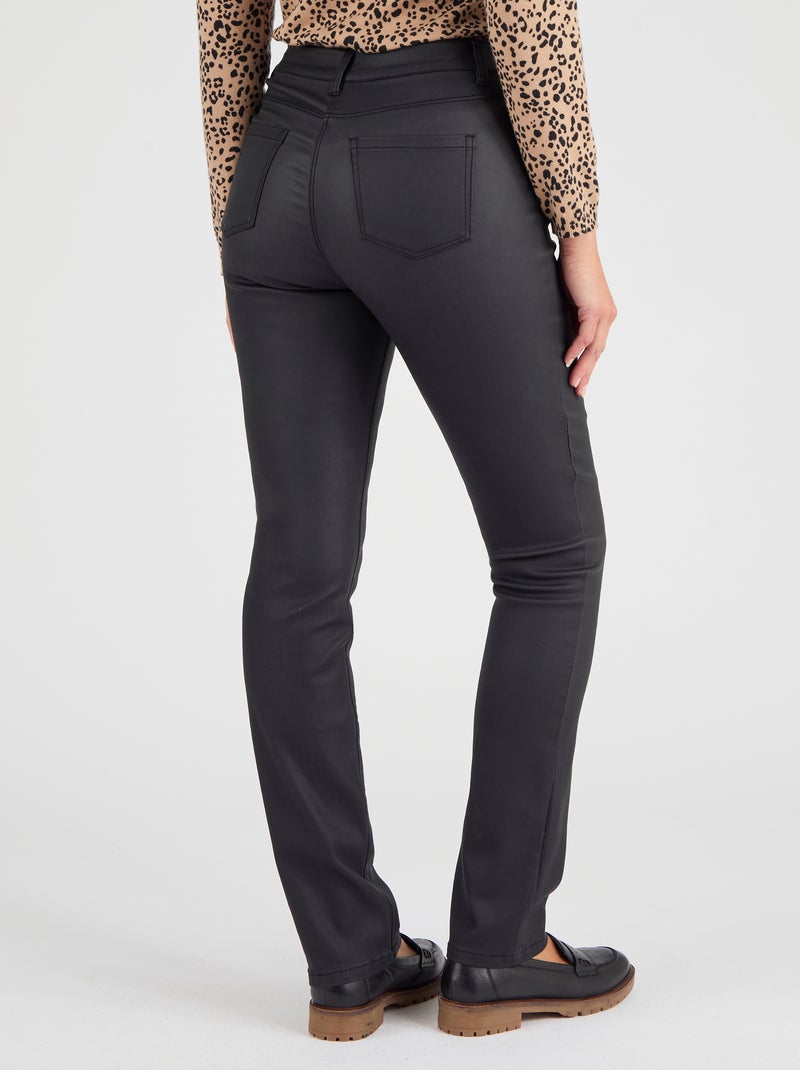 Pantalon 5 poches enduit - Damart Noir - Kiabi