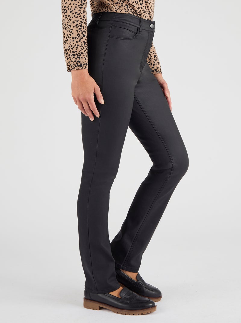 Pantalon 5 poches enduit - Damart Noir - Kiabi