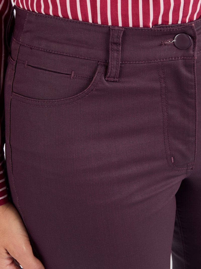 Pantalon 5 poches enduit - Damart Rouge - Kiabi