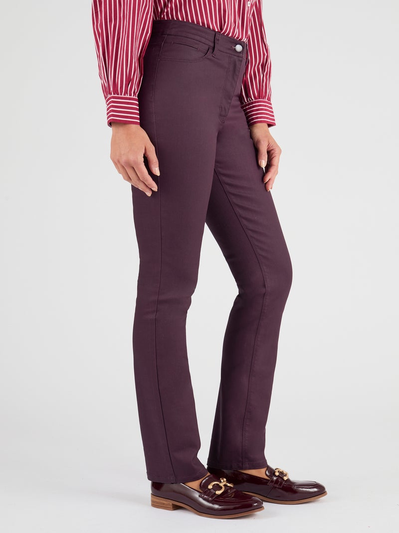 Pantalon 5 poches enduit - Damart Rouge - Kiabi