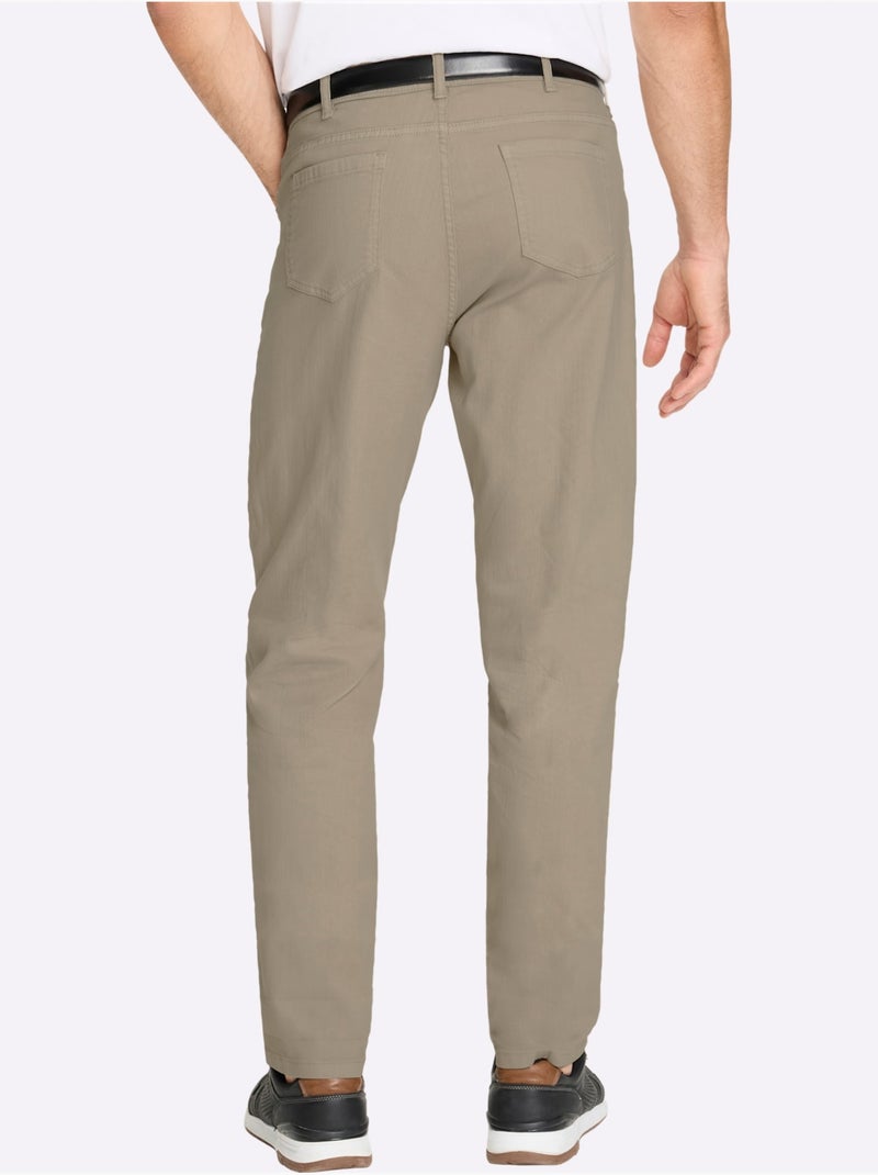 Pantalon 5 Poches Finition De L'ourlet Tendance - Taille Moyenne - Witt Beige - Kiabi