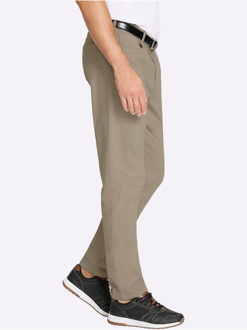 Pantalon 5 Poches Finition De L'ourlet Tendance - Taille Moyenne - Witt Beige - Kiabi