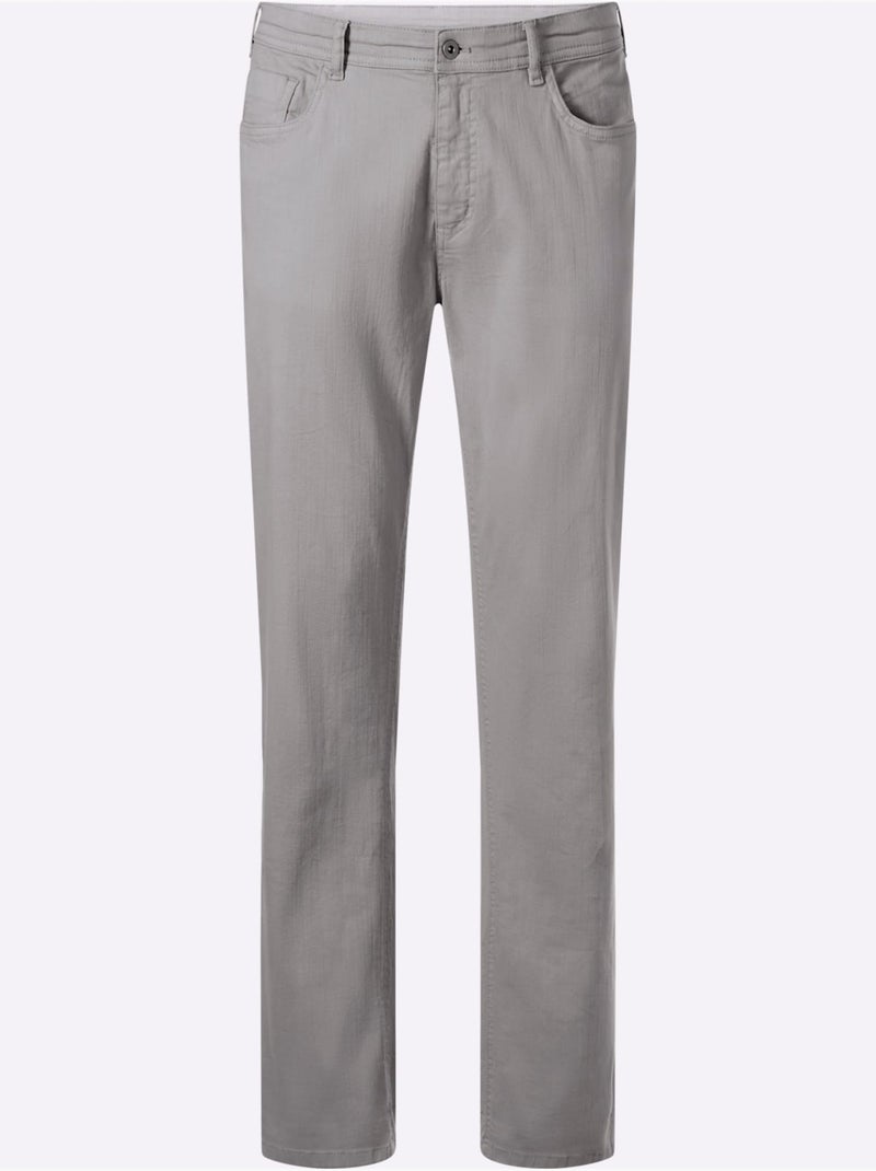 Pantalon 5 Poches Finition De L'ourlet Tendance - Taille Moyenne - Witt Gris - Kiabi
