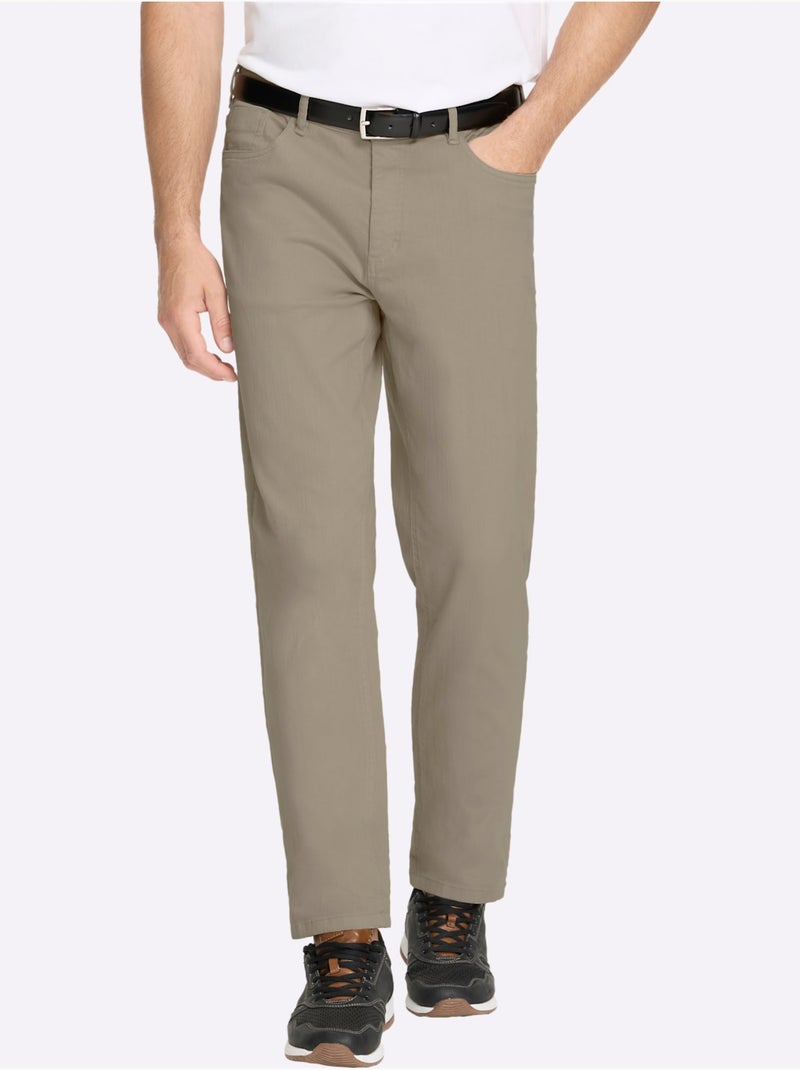 Pantalon 5 Poches Finition De L'ourlet Tendance - Taille Standard - Witt Beige - Kiabi