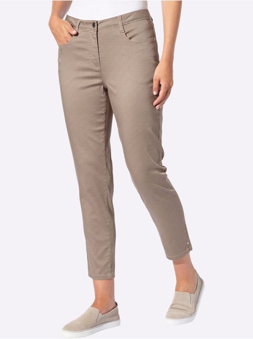 Pantalon 5 poches imprimé en coton à longueur 7/8 - Taille courte - Witt - Kiabi Pantalon 5 poches imprimé en coton à longueur 7/8 - Taille courte - Witt - Kiabi