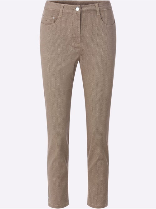 Pantalon 5 poches imprimé en coton à longueur 7/8 - Taille courte - Witt - Kiabi Pantalon 5 poches imprimé en coton à longueur 7/8 - Taille courte - Witt - Kiabi