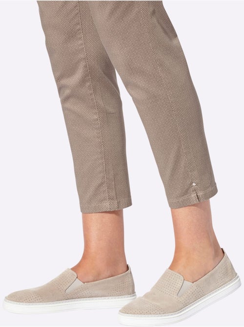 Pantalon 5 poches imprimé en coton à longueur 7/8 - Taille courte - Witt - Kiabi Pantalon 5 poches imprimé en coton à longueur 7/8 - Taille courte - Witt - Kiabi