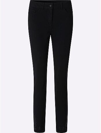 Pantalon 5 poches petites pierres brillantes fantaisie - taille standard - helline