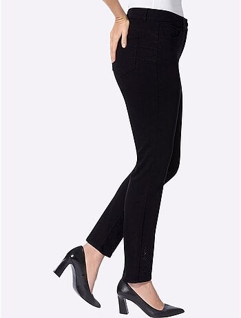 Pantalon 5 poches petites pierres brillantes fantaisie - taille standard - helline
