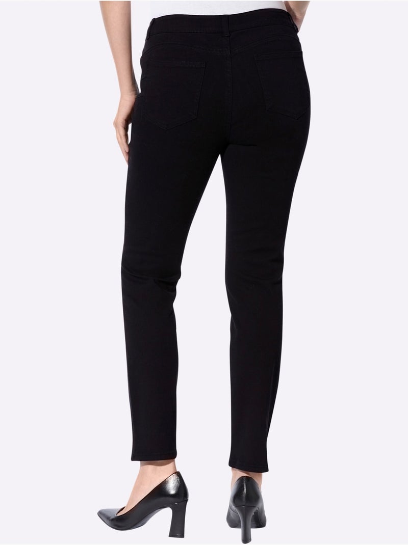 Pantalon 5 poches petites pierres brillantes fantaisie - taille standard - helline Noir - Kiabi