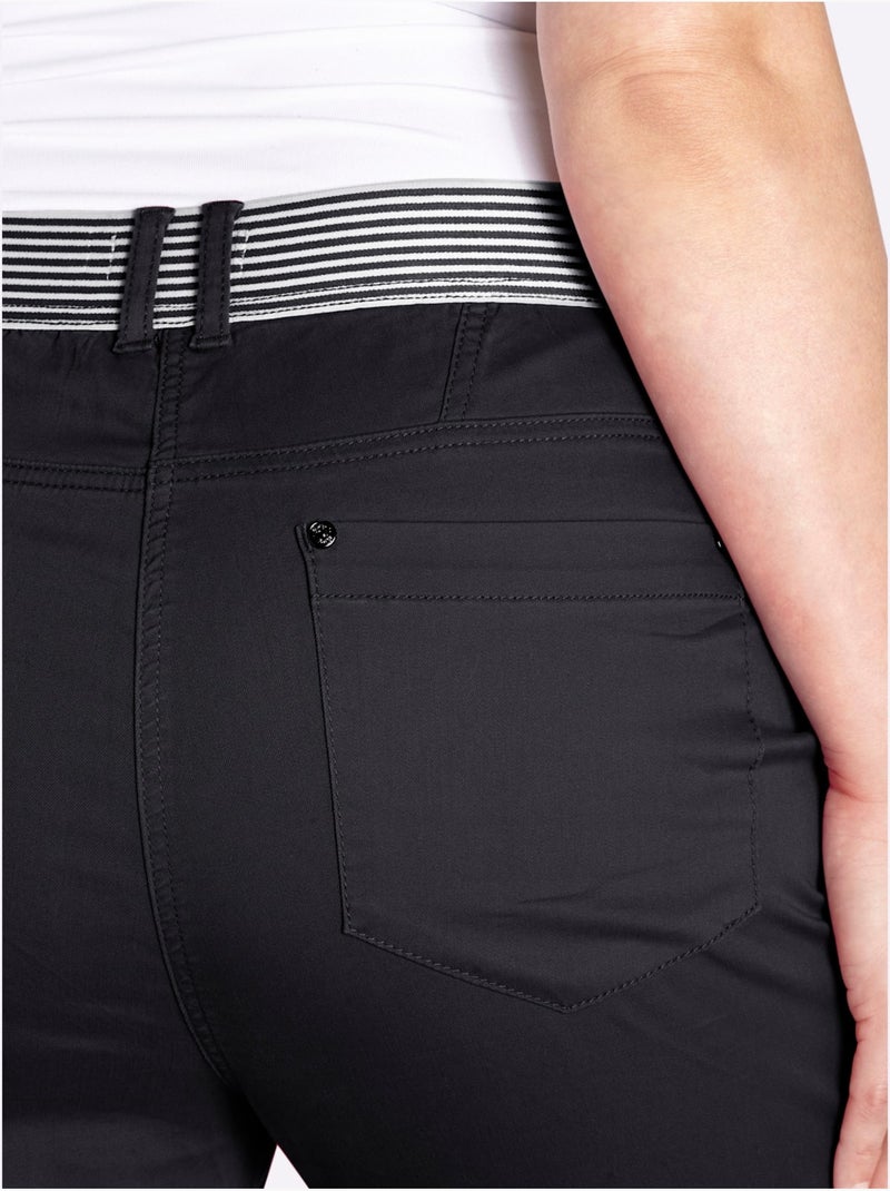 Pantalon 5 Poches Pour Les Cuisses Très Fortes - Taille Standard - Sheego Noir - Kiabi