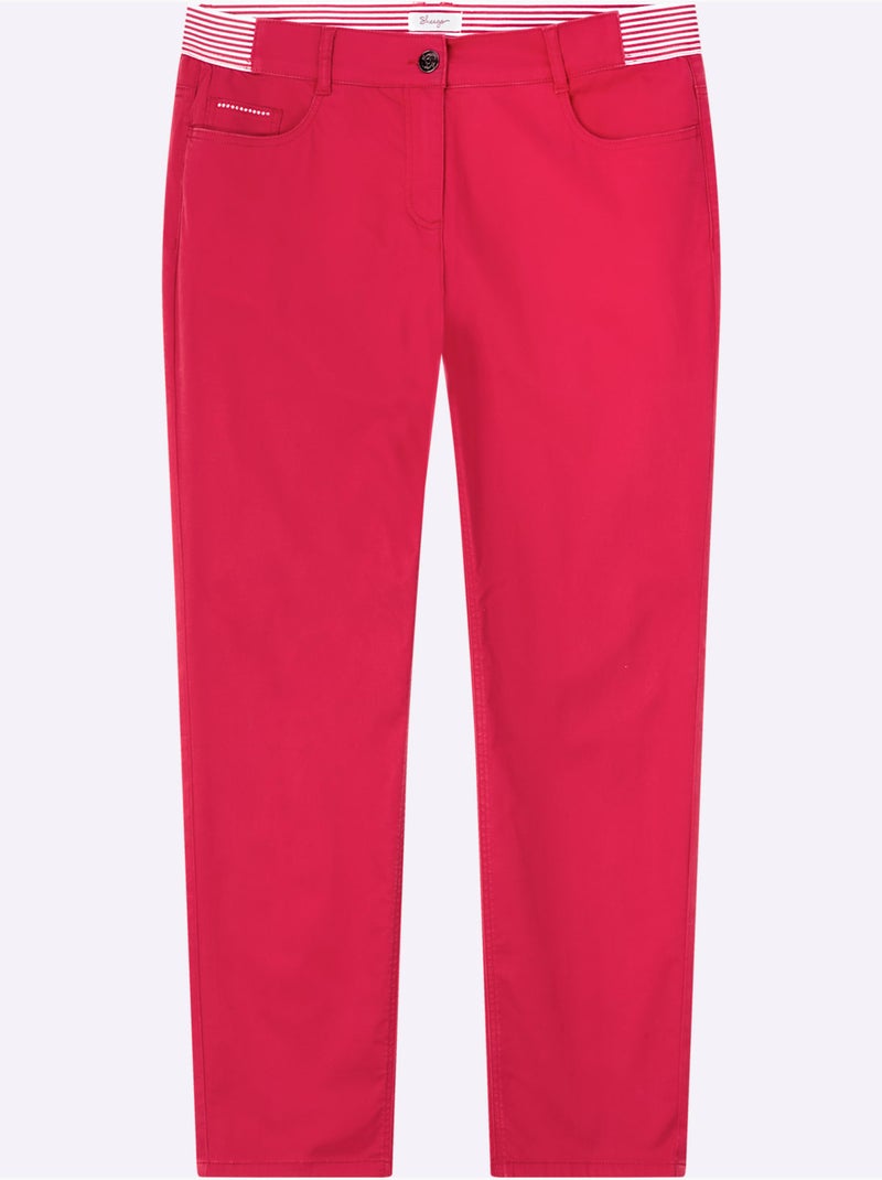 Pantalon 5 Poches Pour Les Cuisses Très Fortes - Taille Standard - Sheego Rouge - Kiabi