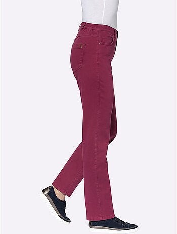 Pantalon extensible 5 poches avec ceinture élastique et détail étoile - Taille courte - Moda Vilona