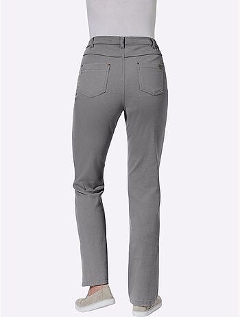 Pantalon extensible 5 poches avec ceinture élastique et détail étoile - Taille courte - Moda Vilona