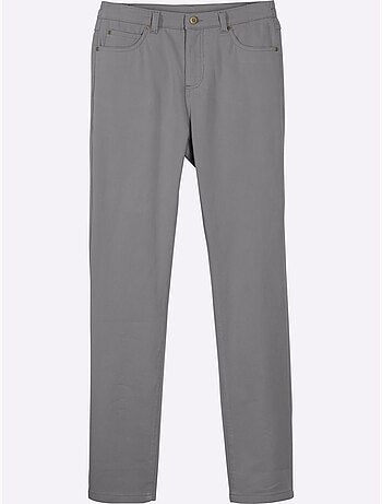 Pantalon extensible 5 poches avec ceinture élastique et détail étoile - Taille courte - Moda Vilona