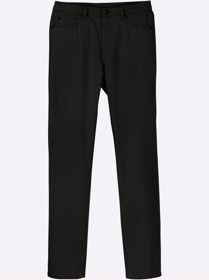 Pantalon 5 Poches Qualité Extensible - Taille Courte - Moda Vilona Noir - Kiabi